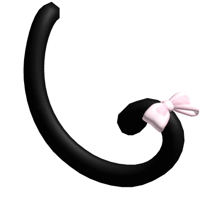 cutecore black cat neko tail w pink bow