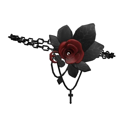 Dark Red Grunge Rose Thorn Chain Eyepatch (1.0)