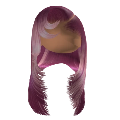 Side Part W/ Curled Bangs [Purple W/ Streaks]