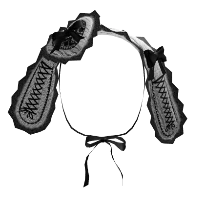 cute white vkei bunny ribbon heart headband