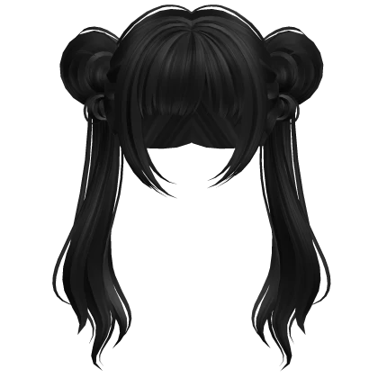 Long Anime Idol Twintails Black