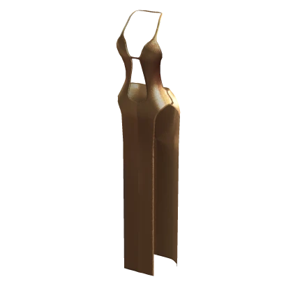 Peekaboo Slit Beige Dress