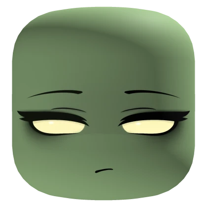 Offended Pretty Zombie Face With Glowing Eyes