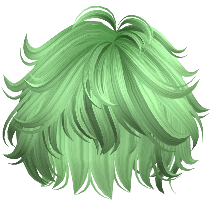 Messy Fluffy Anime Boy Hair (Light Green)