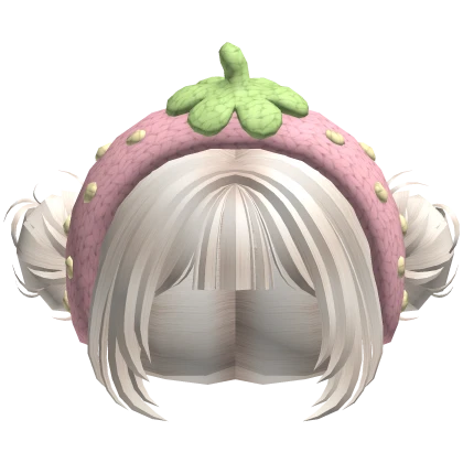 Strawberry Crochet Headband Pigtail Hair 🍓