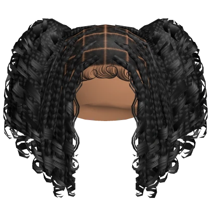 ☆ | Black Boho Braid Pigtails
