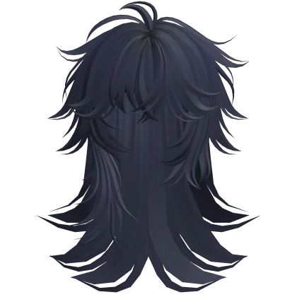 Asymmetrical Anime Hair (Dark Blue)