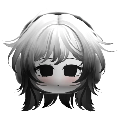 Short Layered Wolf Cut Girl Headphones White Black