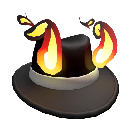Flaming Infernal Black Fedora of Evil Business