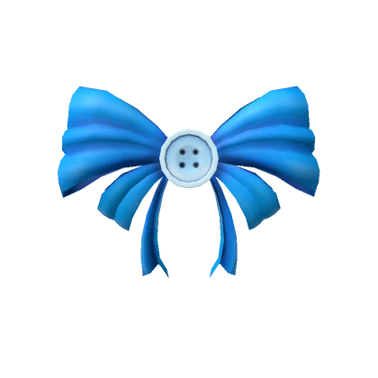 Blue Button Bow 🎀