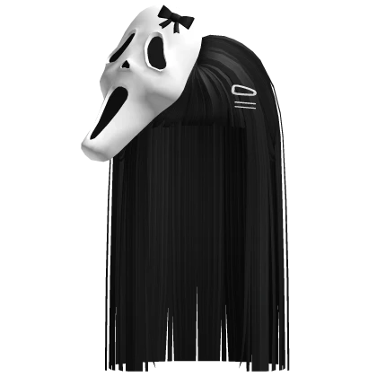Emo Hime Hair w/ Screaming Ghost Mask (Black)