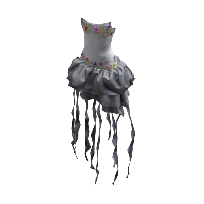 ʚ♡ɞ Vintage Floral White Fringe/Ruffle Dress