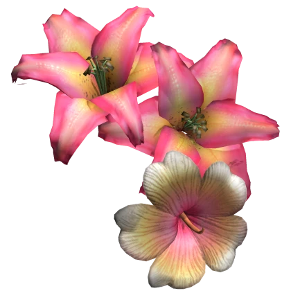 Pink Harajuku Gyaru Tropical Hair Lily Flowers