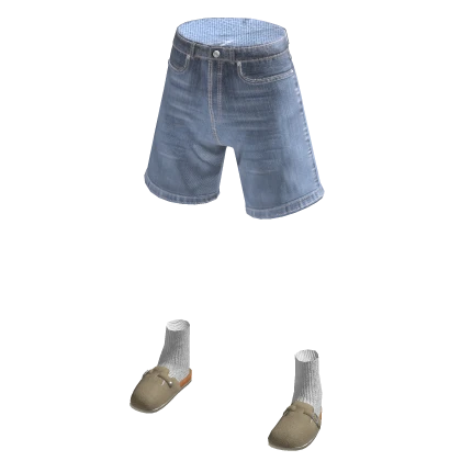 Baggy Jorts with Birks (Light Blue)