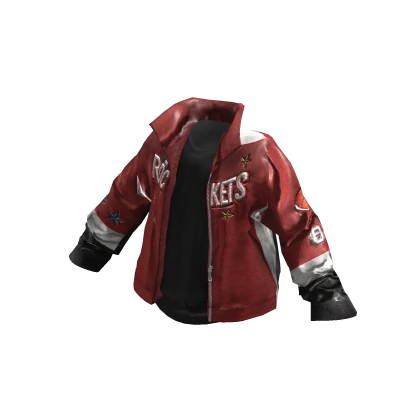 💜 Varsity Baseball Bomber Jacket_Red