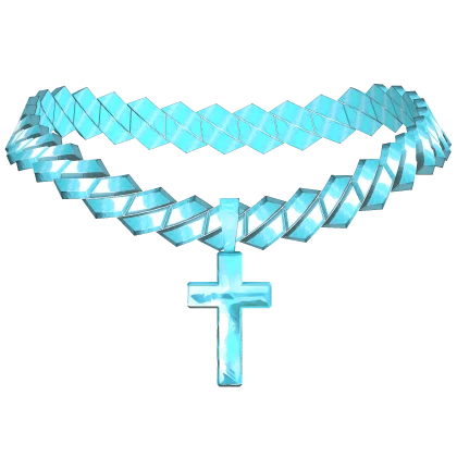 blue cross chain neckalce