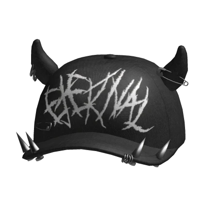 Black Y2K Horns Cap