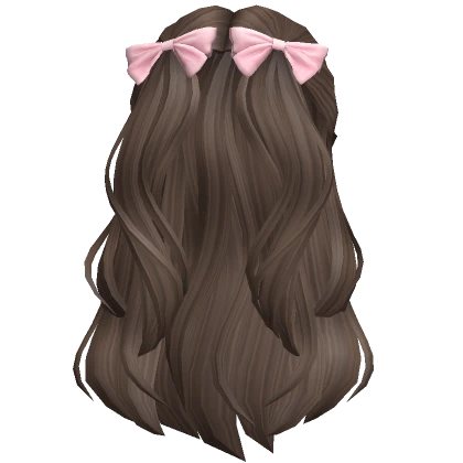 Flowy Half Up Hair /w Bows (Brown)