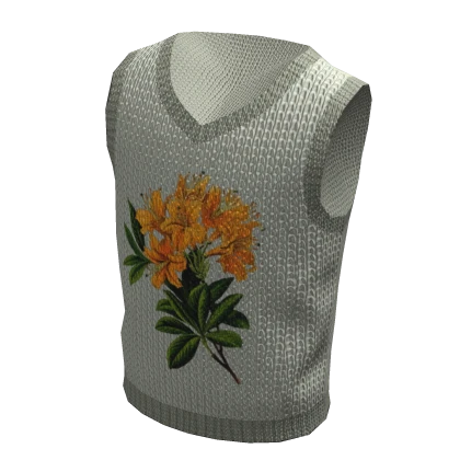 Yellow Flower Knitted Sweater Vest