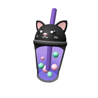 Cute Purple Cat Boba Tea