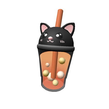 Cute Orange Cat Boba Tea