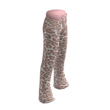 💗 Cozy Flannel Pajamas Pink Leopard Print
