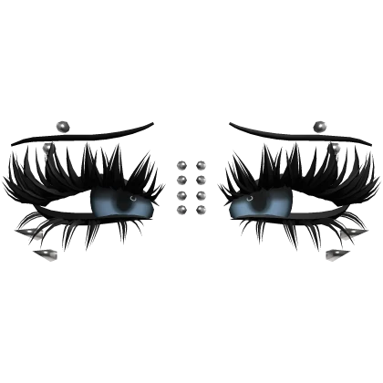♡ emo lashes w piercings (blue)