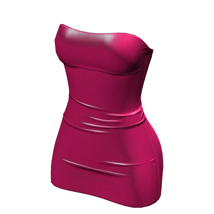 ♔ Hot Pink Leather Tight Mini Dress