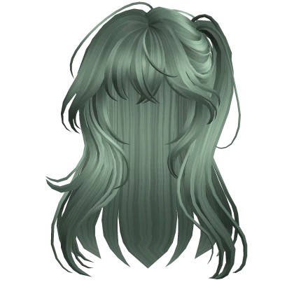 Green Anime Girl Hairstyle w/ Side Ponytail
