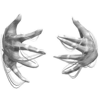 Ethereal flowy hair hands [white]