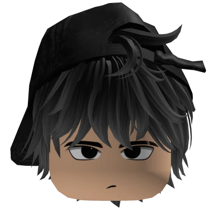 Gray Messy Emo Hair w Y2K Cap Cute Boy Face