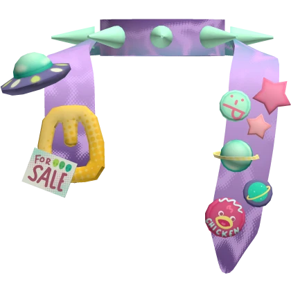 cute kawaii pastel decora alien scarf w/ spikes