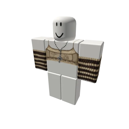 y2k biege top warmers w necklace