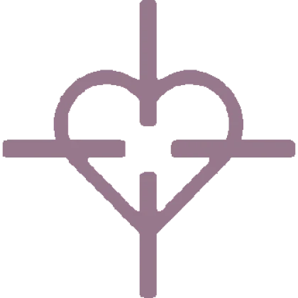 heart sniper scope pointed at head pink