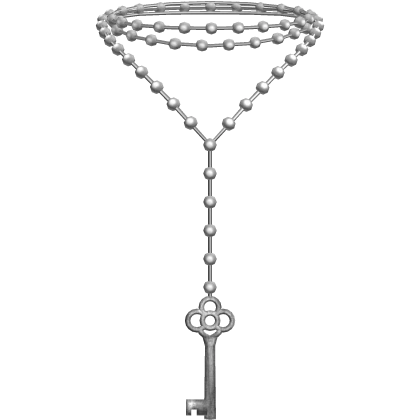3.0 White Rosary Bead Key Necklace