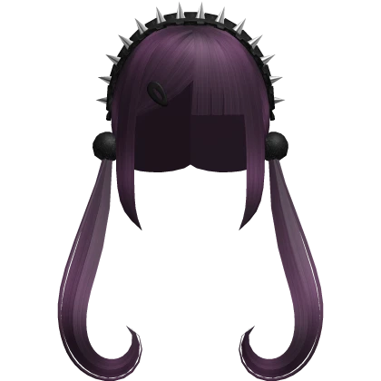 🤍 spike headband goth swirly pigtails purple