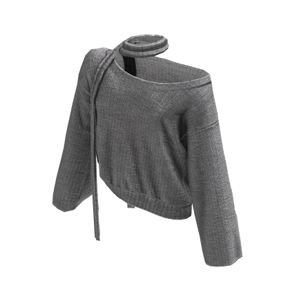 Loose Sweater + Scarf (Gray)