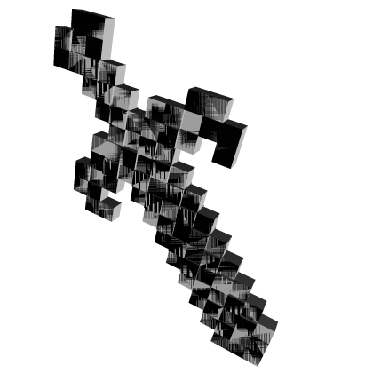 Sword Bug White Black Glitched Pixelated Error VHS