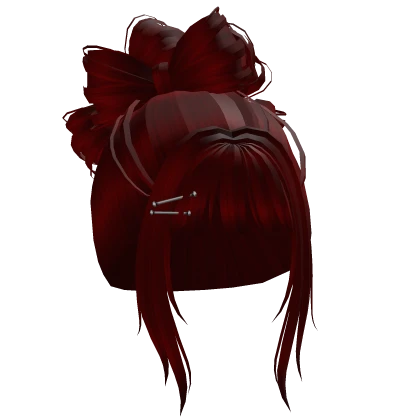 Messy Pinned Up Bun in RED