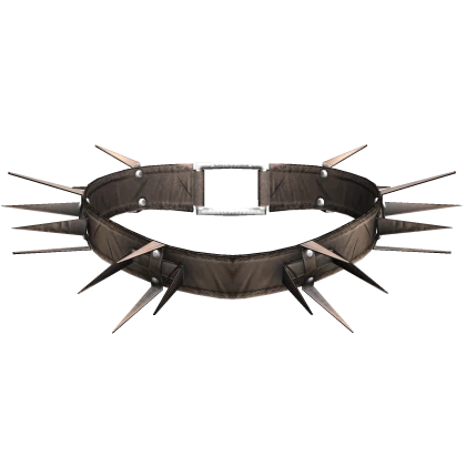 Brown Scary Goth Spiked Leather Choker