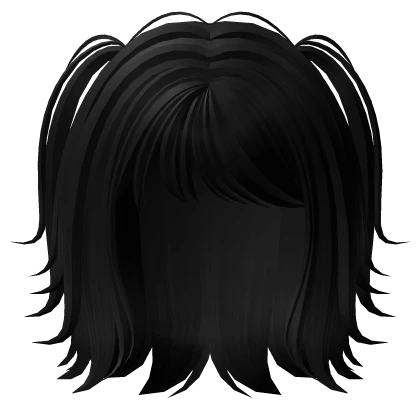 Cute Short Anime Bob w/ Pigtails in Black
