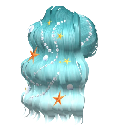 Summer silky blue beach waves mermaid hair 🌊