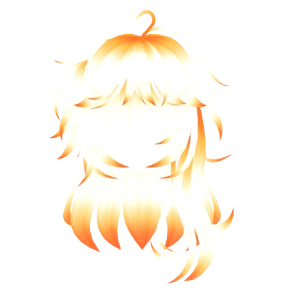 Glowing Orange Anime Long Hair