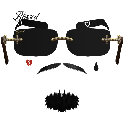 Gold Carter Shades w Goatee 