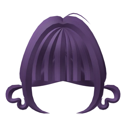 Short Purple Straight Cute Heart Pigtails