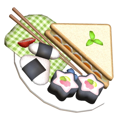 Japanese Igari Spring Sushi Picnic Plate (Hat)