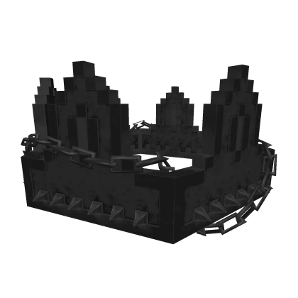 Onyx Black Goth Chained 8-Bit Crown [ADD-ON]