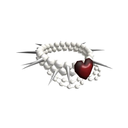 ♡ Spiky Angel Heart Choker in Red