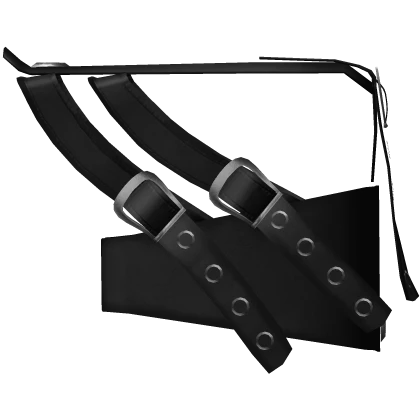 {L} Black Leather Abyss Hunter Shoulder Belts