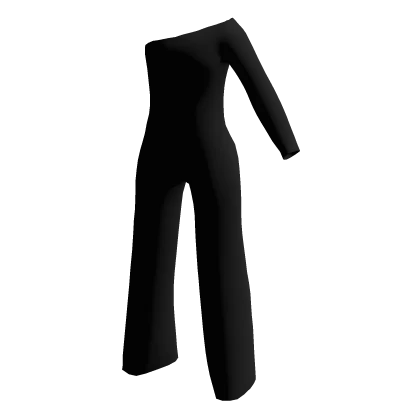 🫧 Black Off-shoulder Goth Jumpsuit